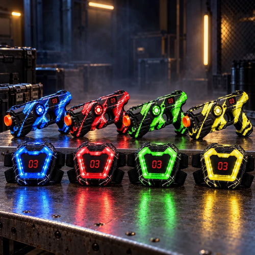 Kit laser game LUMIZAP : pistolets infrarouges et plastrons LED